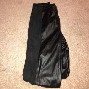 Half-Leather Half-Cotton Pants